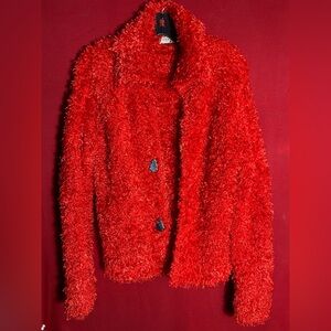 Cozy Red Christmas Teddy Jacket